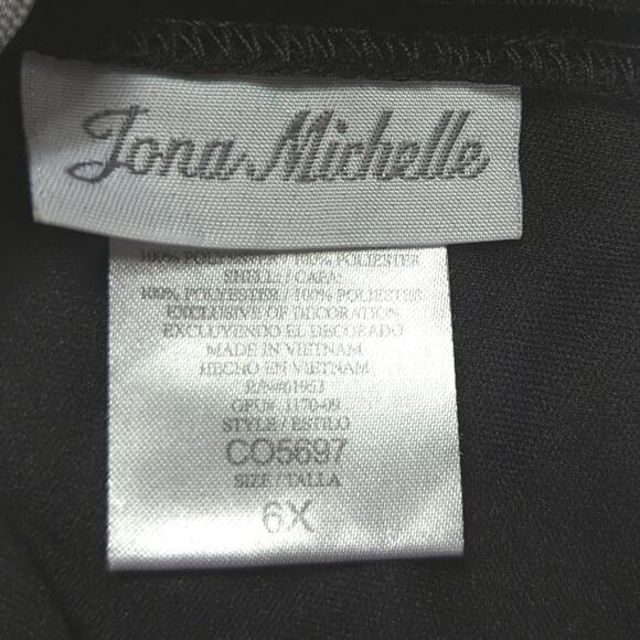 Jona Michelle Dress Girls Sz 6X Black Velour Shimmery Tulle Holiday Glitter - Picture 7 of 7